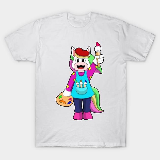 Unicorn as Painter T-Shirt by Markus Schnabel